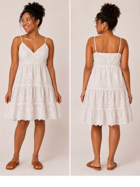 Michael Kors Dresses & Skirts - Michael Kors White Eyelet Tiered Sundress